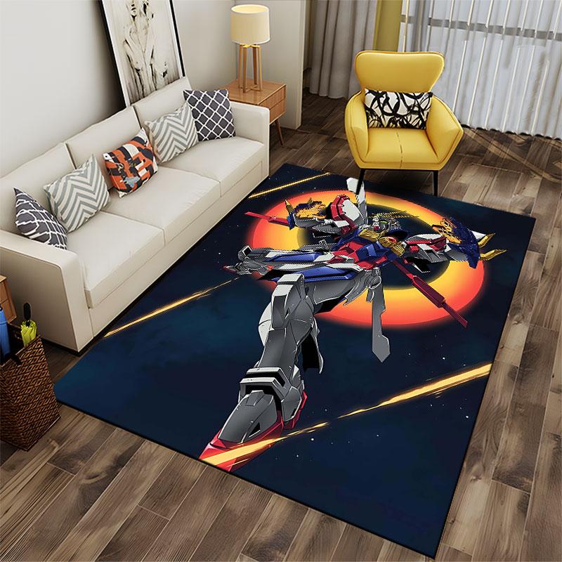 Robot Warrior with Fiery Halo suitable as a non-slip mat for the living room or bedroom sofa