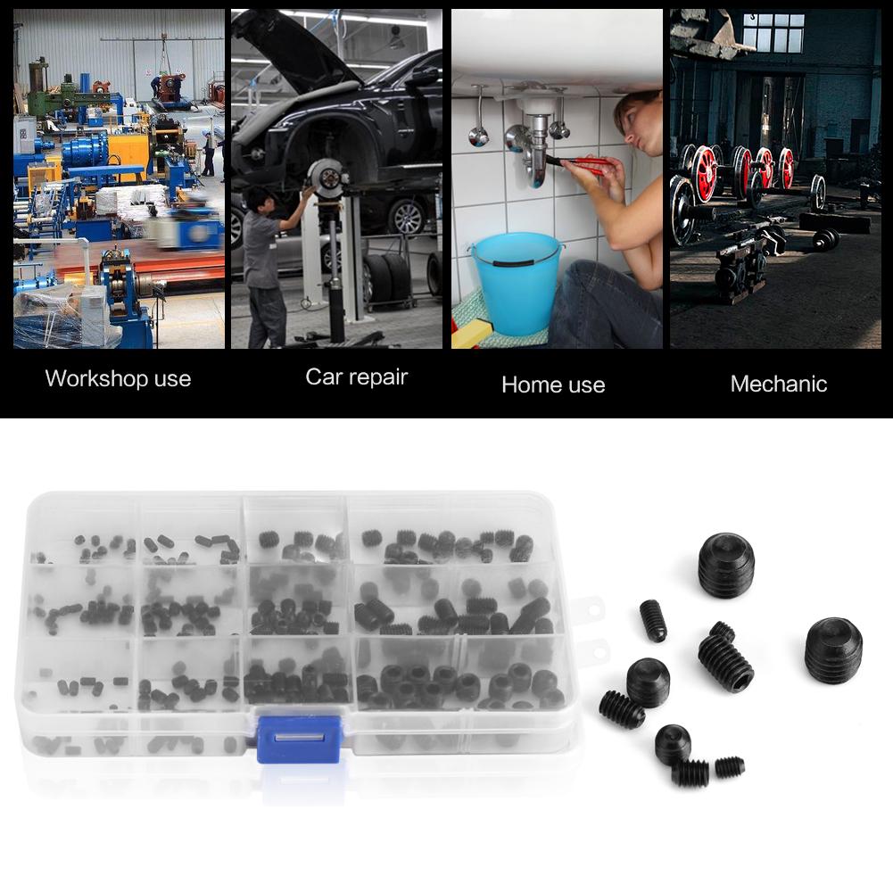 240 шт. Набор винтов с шестигранной головкой из углеродистой стали, болты с пластиковым корпусом