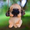 1pc, Resin Puppy Figurines, Cute Dog Wall Hanging Decor For Garden & Patio, Artistic Pot Climbing Pet Accents