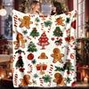 Christmas Cane Candy Bow Flannel Blanket, Digital Printed Sofa Blanket Holiday Gifts
