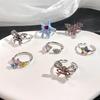 Saturn Butterfly Starfish Open Ring Stars Full Of Diamonds Zircon Stacked Ring Niche Design High-End Personalized Jewelry
