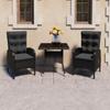 Day and Night - Day and Night Garden Dining Set 3 Pieces Synthetic Rattan and Black Glass