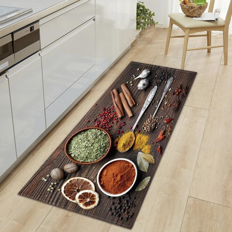 Кухонные ложки для приправ и специй с узором, ковры, кухонный коврик для входа в коридор, нескользящий декоративный напольный коврик, коврик в подарок