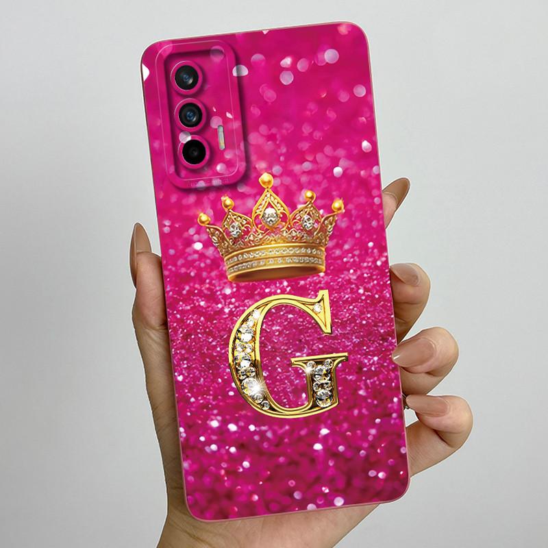 Для Realme GT Neo Flash / Neo 2T / Q3 Pro 5G Модный Чехол для Телефона с Первоначальной Буквой для Пары Мягкий Силикон ТПУ Защитный Чехол для Камеры