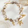 Bohemian Starfish Beaded Necklace Sea Series Shell Beaded Chain  Women