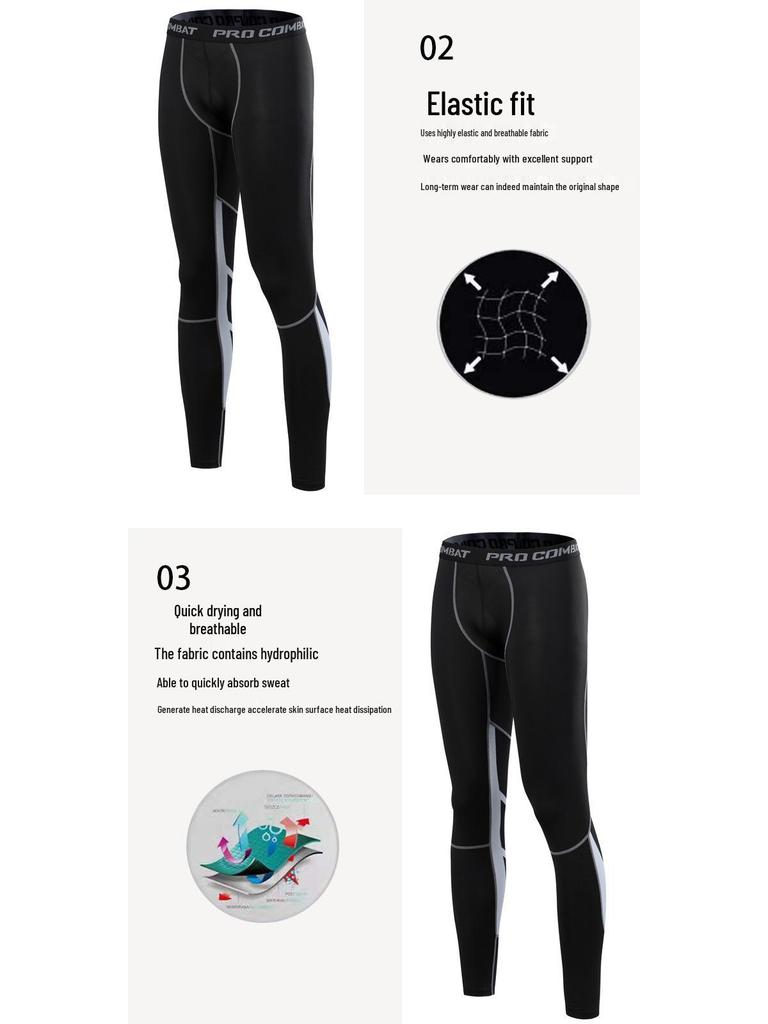 Men's Quick-Dry Compression Pants for Cycling, Running, Football, Basketball, and Fitness Training.