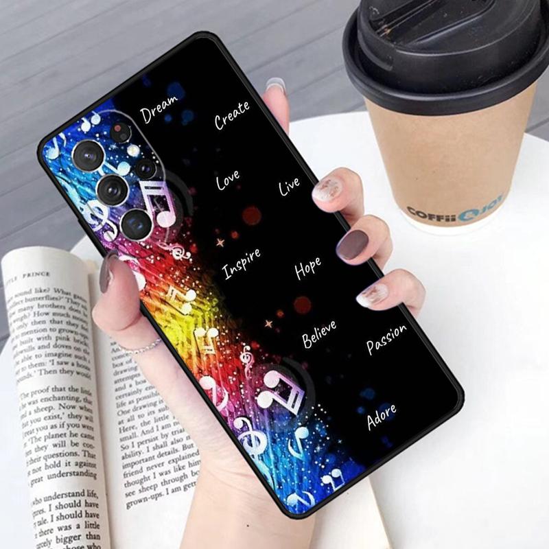 Музыкальная нота чехол для телефона Обложка Для Samsung Galaxy S24 S25 Ultra S21 S22 Ultra S10E Note 10 Plus Note 20 FE S23