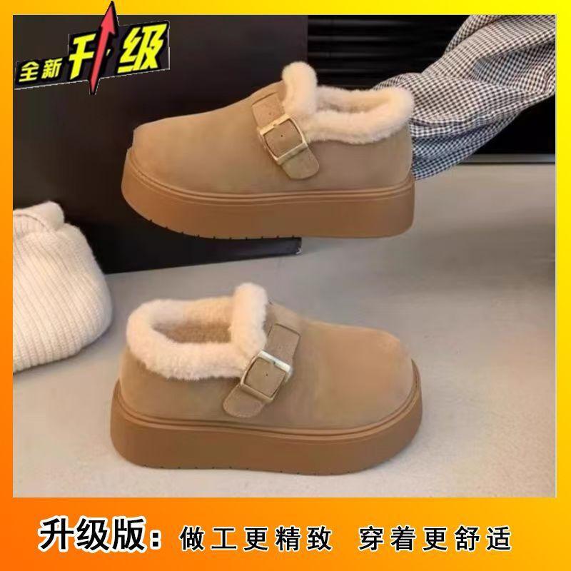 Нишевые удобные и теплые хлопковые туфли Birkenstock осень и зима новая мода универсальные повседневные женские хлопковые туфли из бархата