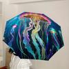 1pc Colorful Jellyfish Ocean Scene Umbrella with Plastic Handle,Suitable for All Seasons Home Travel Outdoor UmbrellaDD1393