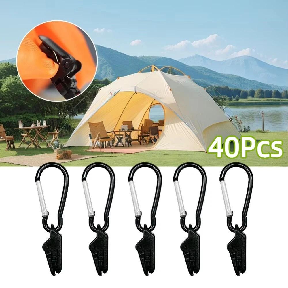 40Pcs Plastic Windproof Canopy Clamps Anti-Skid Awning Tarpaulin Clips Outdoor Camping