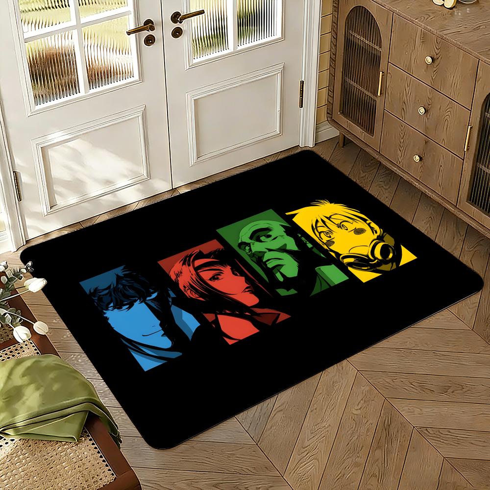 Anime Cowboy Bebop Floor Mat Floor Mat Soft Flannel Non-Slip Door Rug for Living Room