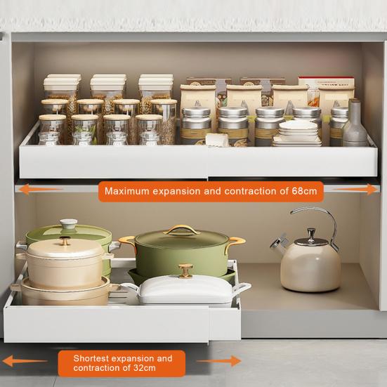 Расширяемый ящик для хранения вещей, самоклеящийся, съемный, без сверления, прочный, с гладкими направляющими, выдвижной шкаф-органайзер, контейнер для специй и приправ, маленький