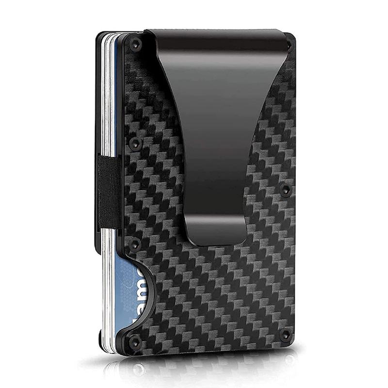 Новый кошелек из углеволокна с RFID-защитой и зажимом для денег