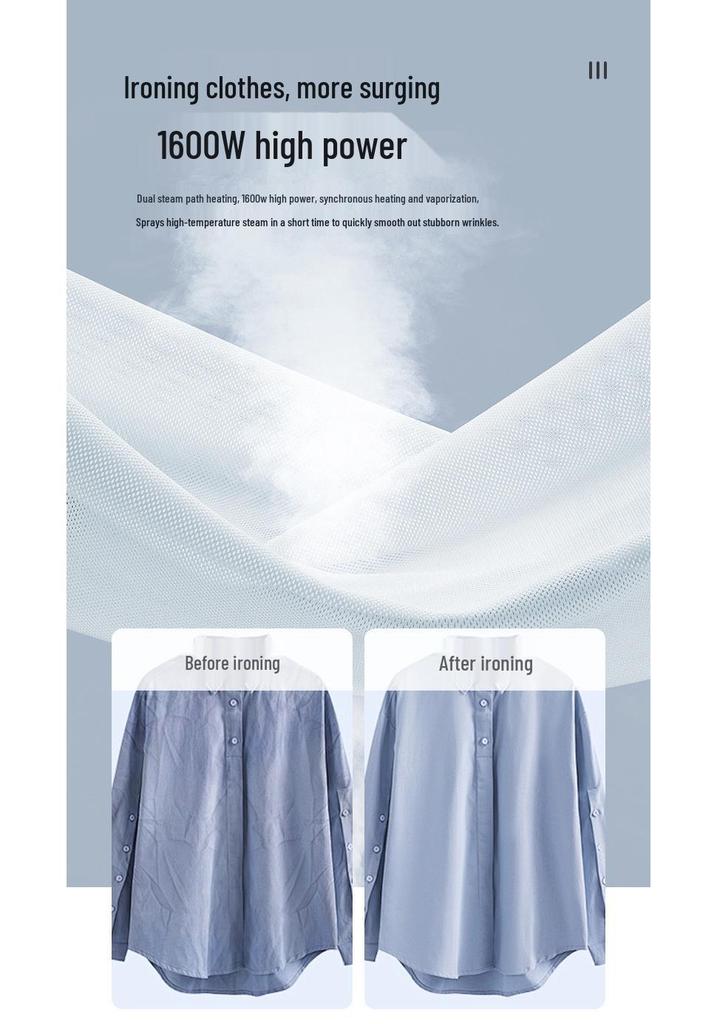 Portable Handheld Garment Steamer: Compact Folding Iron with Large Capacity