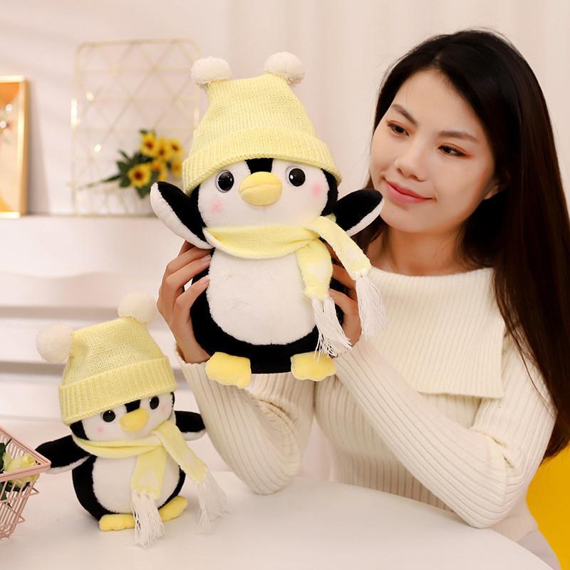 Красочная плюшевая игрушка-пингвин с коротким плюшевым мехом, идеально подходящая для игр, коллекционирования и