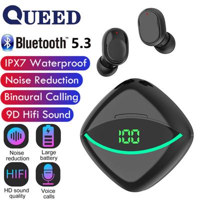 Беспроводные бинауральные мини-спортивные Bluetooth-наушники с цифровым дисплеем