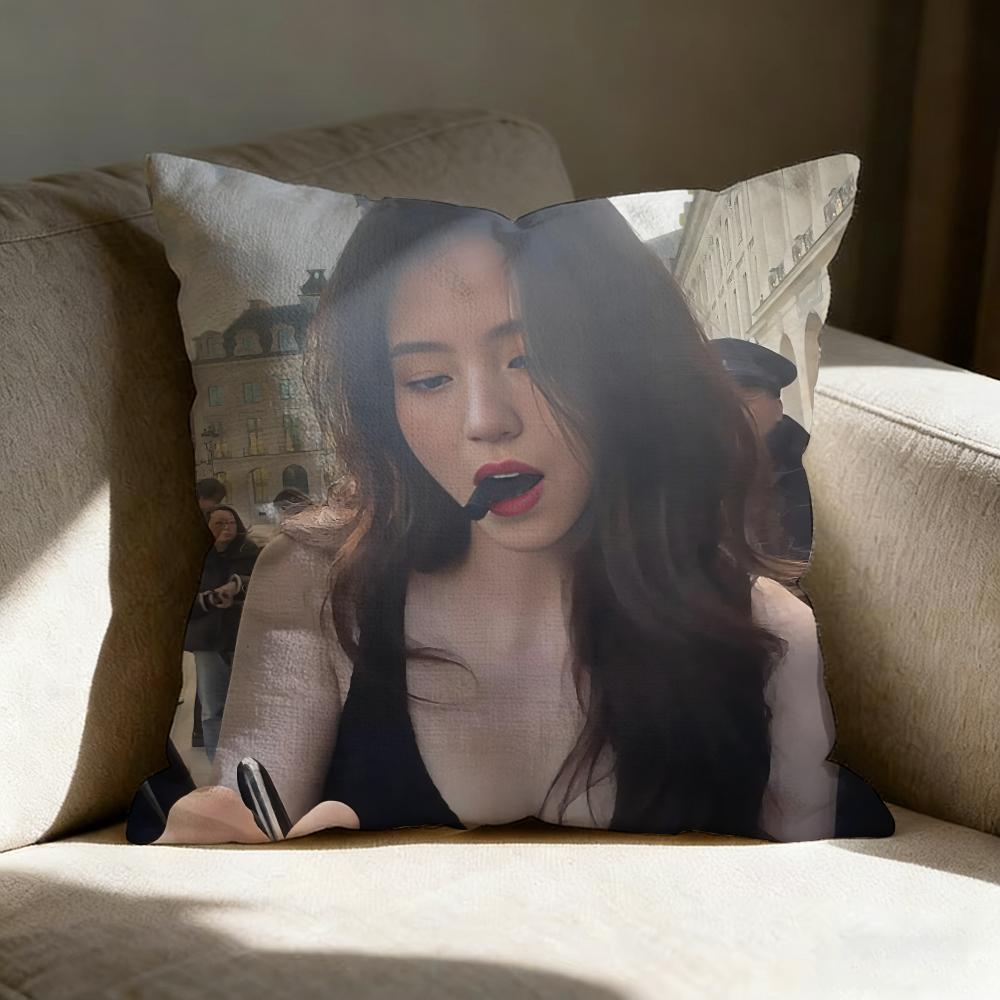 Han SSoHee Actor Pillow Case Linen Pillow Covers Cover For Couch Living Room Bench Patio Floor Linen Home Decor