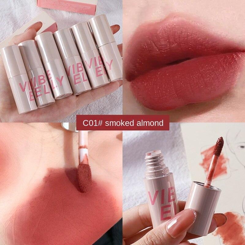 VIBELY Small Chubby Dun Velvet Matte Matte Lip Slime Burst Students Affordable Lip Glaze Lipstick