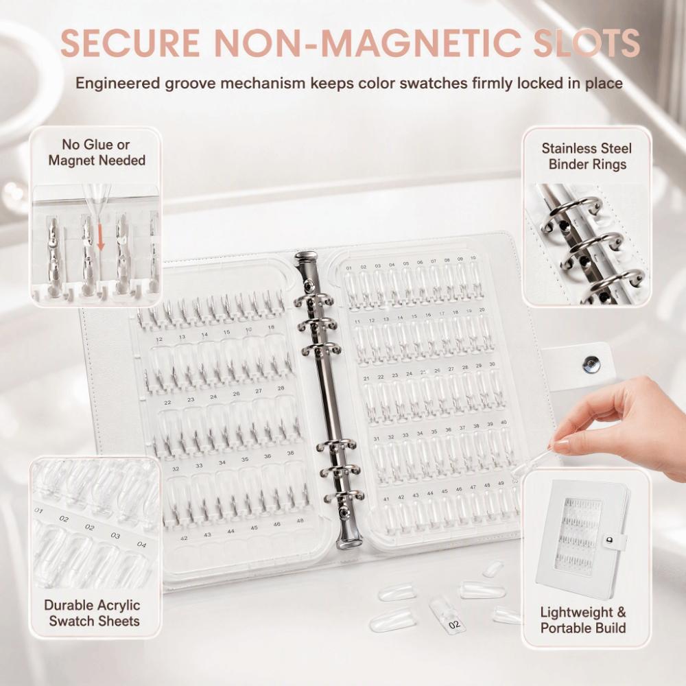 150pcs Plastic Nail Color Display Book Nail Polish Card Holder Personal Art Organization