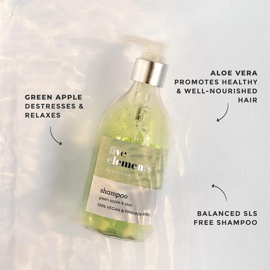 Шампунь Kimirica Five Elements Green Apple & Aloe с натуральными экстрактами для мягкости и гладкости волос, 300 мл