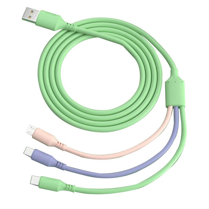 Один перетаскивание, три шнура для быстрой зарядки данных, USB-кабель 5А для линии передачи данных Micro Type-C Xiaomi Huawei Samsung 3 в 1