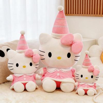 Плюшевая кукла Hello Kitty с праздничной шляпой - Подарок-подушка