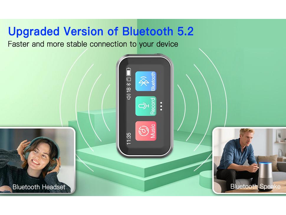 Мини MP3-плеер Bluetooth, электронная книга и диктофон с динамиком и FM-радио
