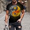 3D Tai Chi Yin Yang Printed Men's T-shirt, Street Fashion Personality, Interesting Vintage Summer Round Neck Plus Shirt2023