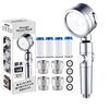 OOHOKAY Shower Head with Bubbles Water Saving Beautiful Skin Water Efficient Chlorine 360 Degree Water Filter Elements Rotation Shower Head High Water