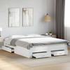 VidaXL Bed Frame with Drawers White 140x200 Cm Engineered Wood, Bed, Storage Bed, Double Bed Frame, Double Bed 3280384