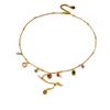  Stainless Steel Colorful Zircon Heart Floral Long Tassel Necklace Women European Cross-border Niche Sweet Cool Daily Dating Neck Accessory Gift