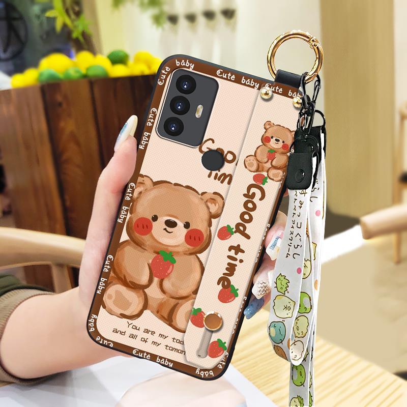 Fashion Design Protective Phone Case For TCL 30SE/30E/306/305/Sharp Aquos V6/V6 Plus Phone Holder Lanyard Shockproof