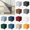 Elastic Square Ottoman Cover Stretch Velvet Footstool Covers Living Room Bedroom Footrest Stool Covers Furniture Protector