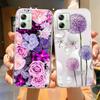 Soft Case For Moto G54 5G Case MotoG54 Silicone Phone Back Cover For Motorola Moto G54 Case XT-2343-1 Flower Love Heart Fundas