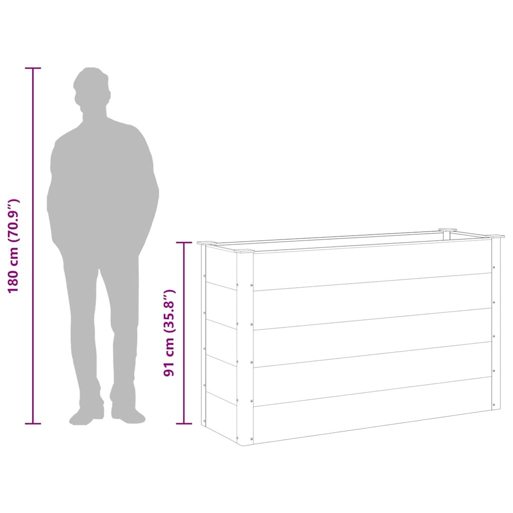 Garden Raised Bed WPC 150 x 50 x 91 cm Grey