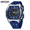 SANDA Men's Sports Watches Original Multifunction Date Waterproof 50 M Fashion New Tonneau Design Big Dial Quartz Man WristWatch