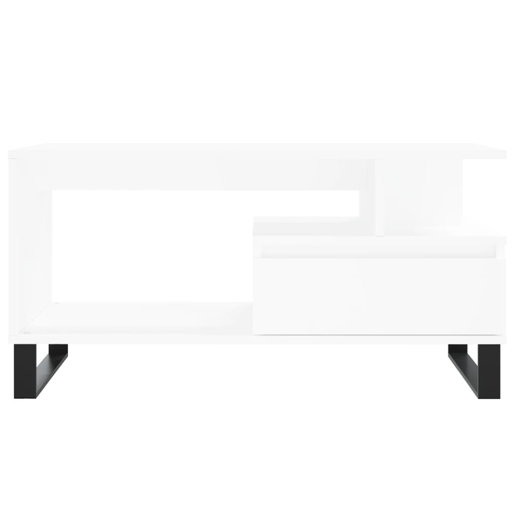  Coffee Table, White 90x49x45 Cm, Wood-based Material