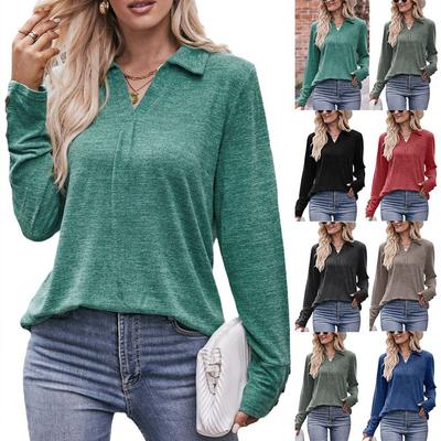 Женская мода однотонная футболка с длинным рукавом Traf Official Store с карманом, свободная, элегантная и красивая