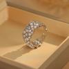 Zircon Micro-Inlaid Pearl Open Ring - Elegant Retro Fashion Jewelry for Women