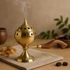 Brass Incense Burner Censer with Wood Handle