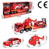 [PACZB] Motorized Fire Truck + Helicopter Car LED Sound Z2365