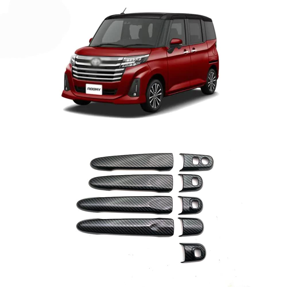 Панели-накладки на ручки дверей Kinotaka для Toyota Daihatsu и Justy, Покрытия из углеродного волокна/Накладки на двери/Дверные накладки для Roomy, Tank, Thor, (Внешний вид, ABS)