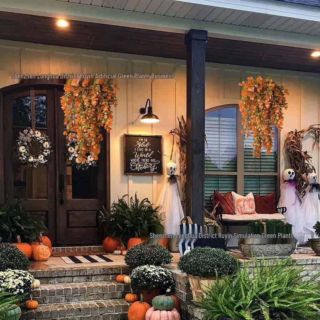 Autumn Eucalyptus Wall Hanging Vine - Artificial Decorative Leaf Garland for Outdoors