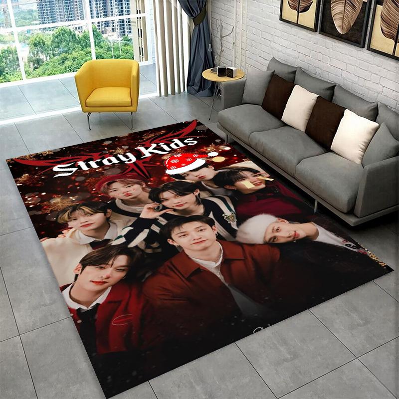 Модный противоскользящий ковер K-pop Stray Kids для гостиной, спальни, игровой комнаты, мягкий коврик для пола, ковер для домашнего декора, подарок для детской комнаты