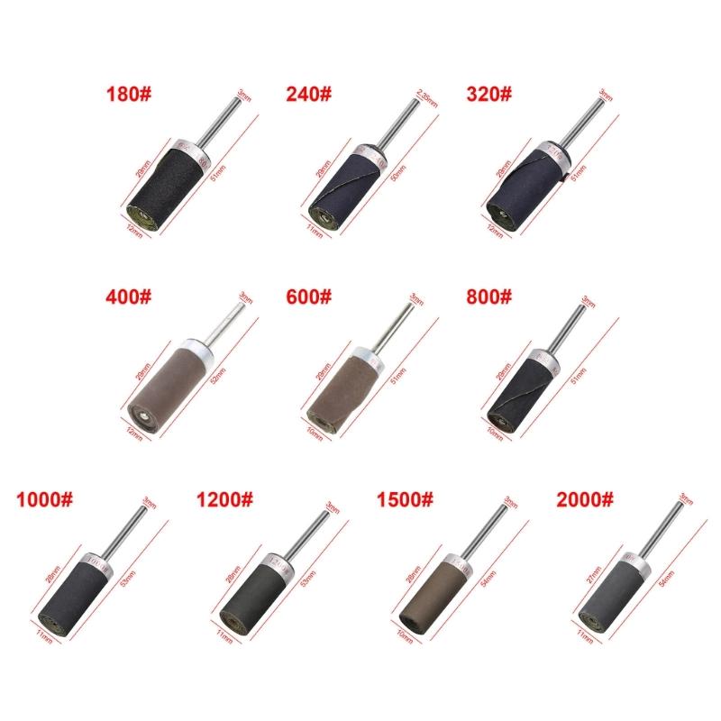 3mm Sandpaper Buffing Rod Cylinder Sandpaper Rods Electric Polishing Grinding for Head Grit 180 To 2000 Jewelry Making T