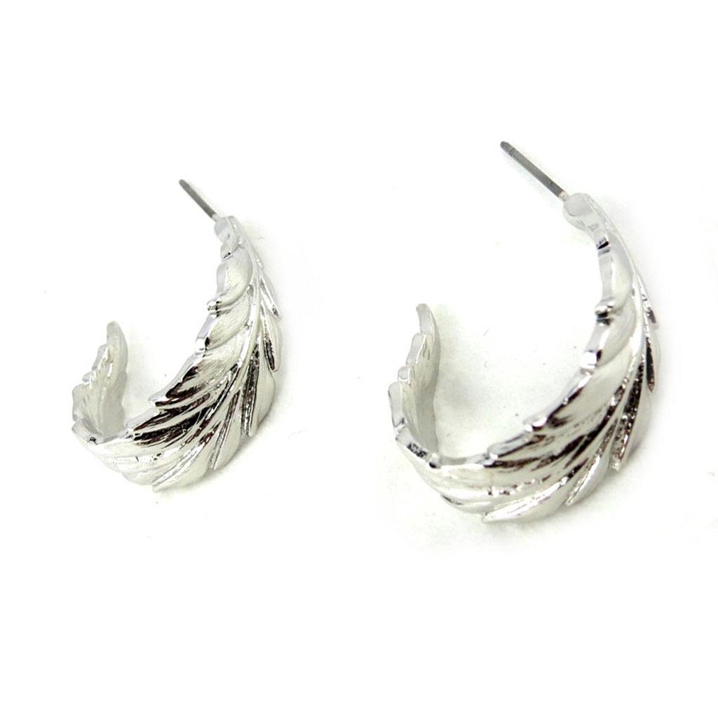 Les Trésors De Lily [N0761] - Серебряные серьги-кольца «Листья» Ø 25 мм.