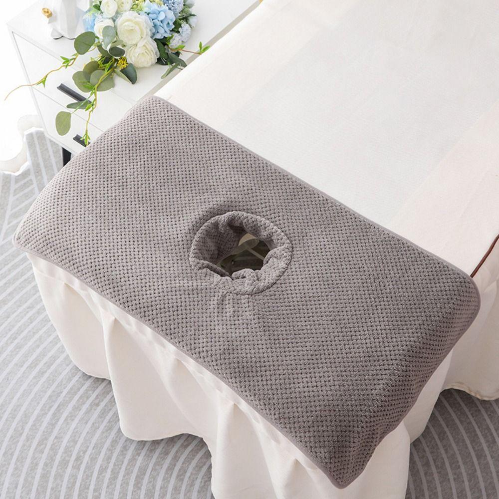 Soft Beauty Salon Towel with Hole Headrest Pads Ergonomic SPA Massage Towel Home Accessories