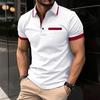 Summer Men's Solid Color Polo Shirt Short Sleeve Lapel Street Casual Tops Men