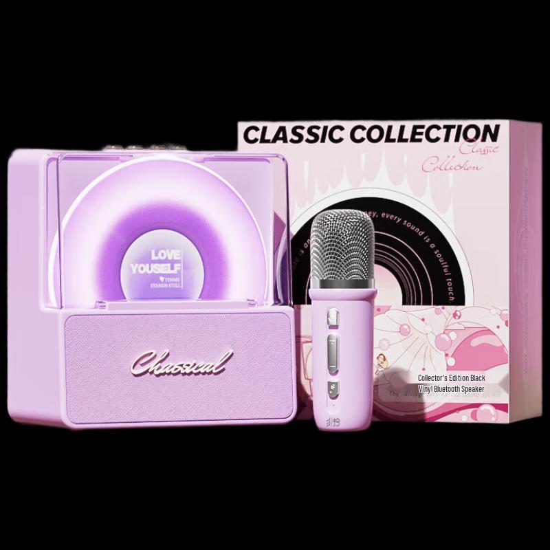 SSOMFEX D18 Винтажный стиль винила Умная АИ Bluetooth Караоке Колонка