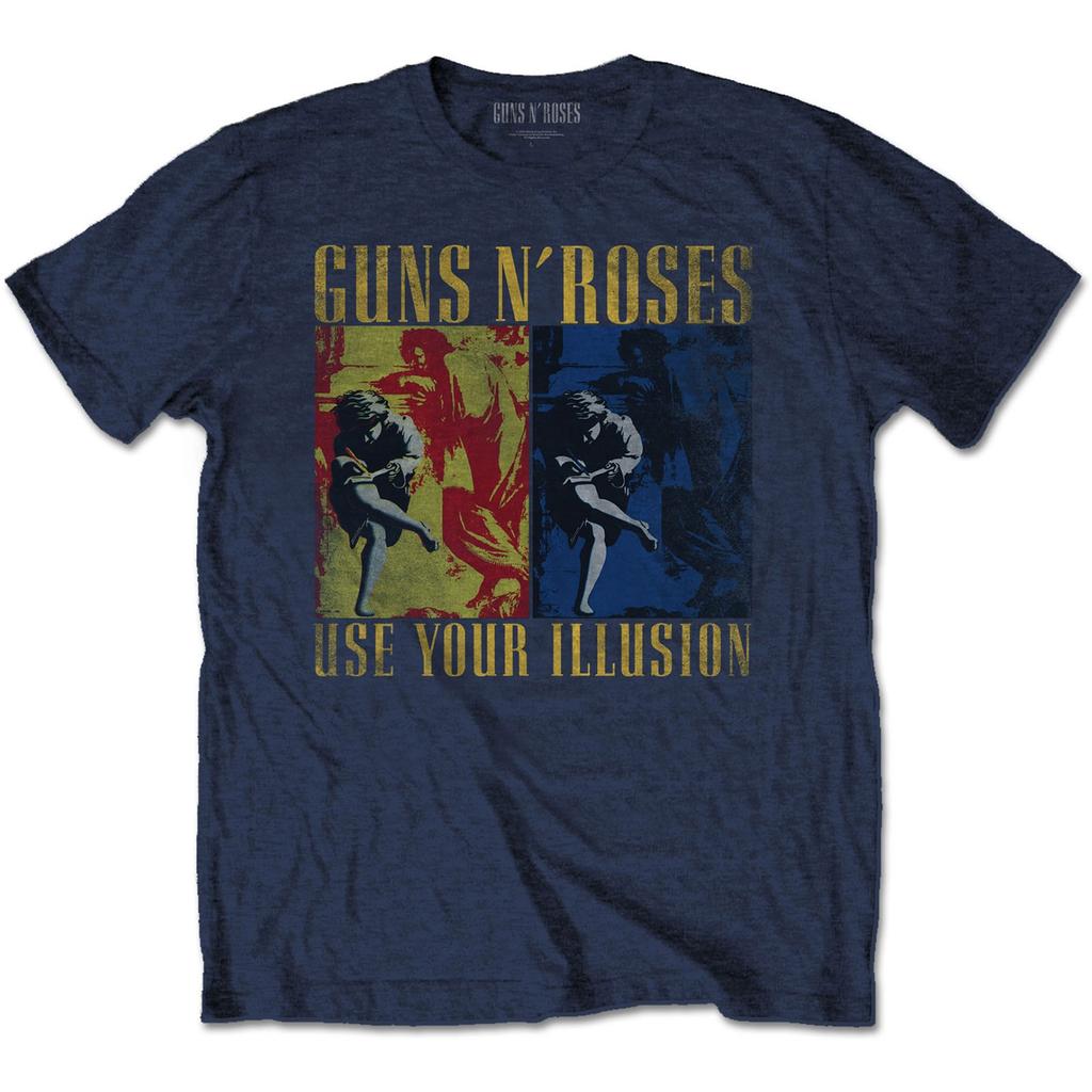 Men's Guns N Roses Use Your Illusion Navy T-shirt Medium Navy